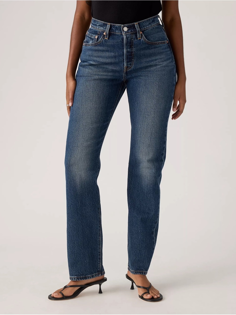 Levi's Women's Straight Leg Jeans in Dark Blue Wash